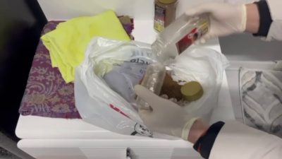Karaman’da jandarmanın bir eve düzenlediği operasyonda, kahve dolu kavanoz içerisine