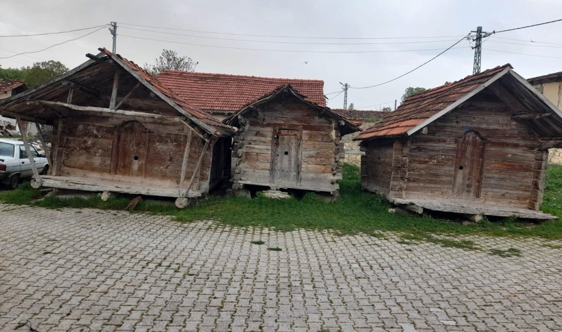 Kütahya’nın Gediz ilçesindeki geleneksel çivisiz ahşap ambarlar yüzlerce yıldır zamana