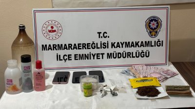 Tekirdağ’ın Marmaraereğlisi ilçesinde uyuşturucu ticareti yaptığı belirlenen bir kişi düzenlenen