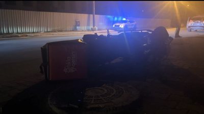 Konya'da polisin dur ihtarına uymayan motosikletli kuryenin üzerinden bir miktar