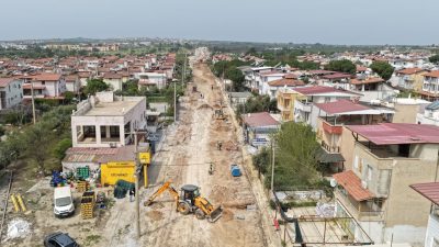 Aydın Büyükşehir Belediyesi, Didim’in Akbük Mahallesi’nde altyapı çalışmalarının ardından başlattığı