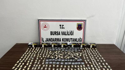 Bursa'da jandarma ekiplerince kaçak tütün ve tütün mamulleri ticaretinin önlenmesine